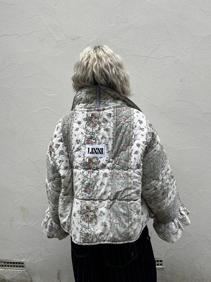 The Puffer Jacket with White and Yellow Ruffles
