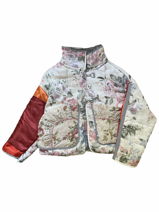 The Puffer Jacket in Pink and Yellow Florals