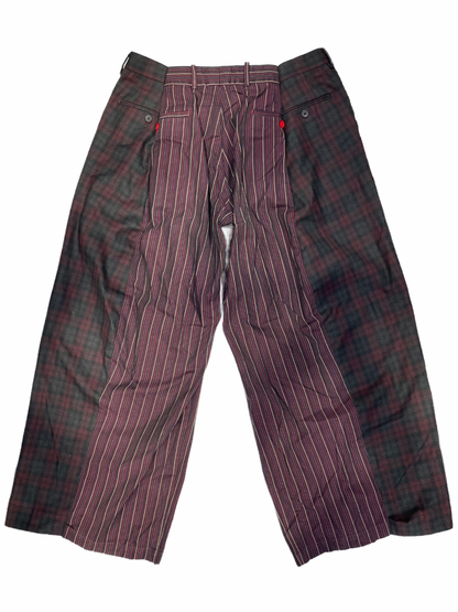 The Two-Tone Burgundy and Purple Tartan Trousers