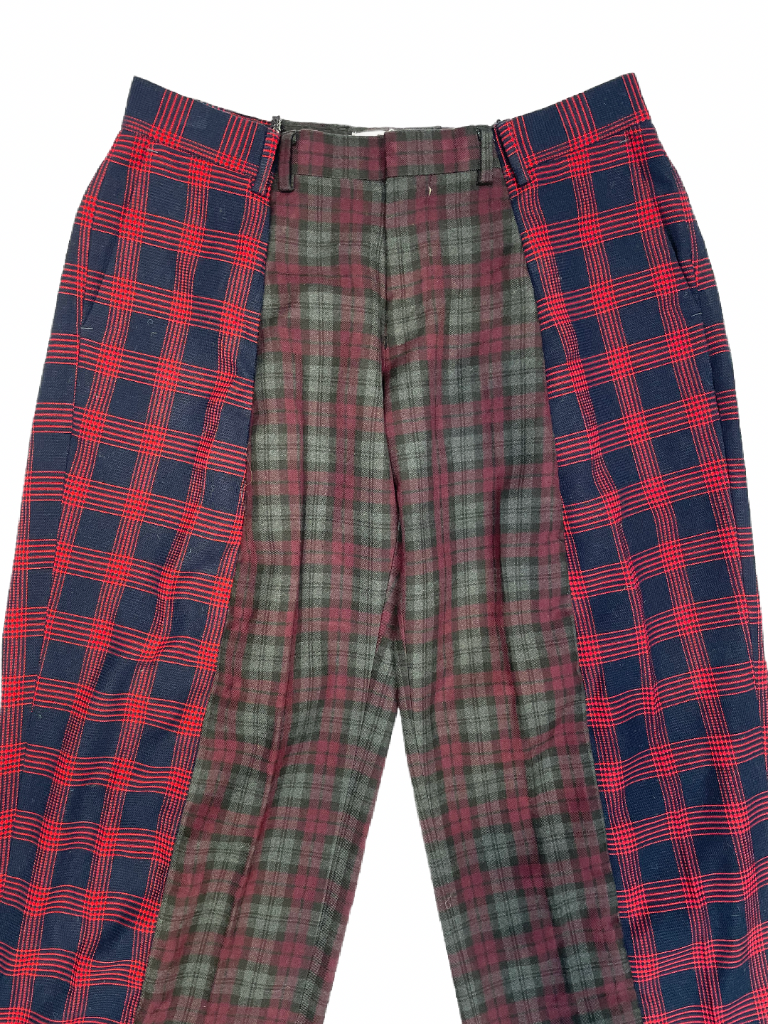 The Two-Tone Red and Navy Tartan Trousers