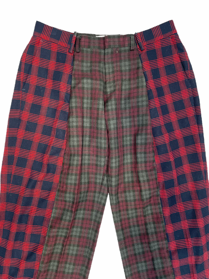 The Two-Tone Red and Navy Tartan Trousers