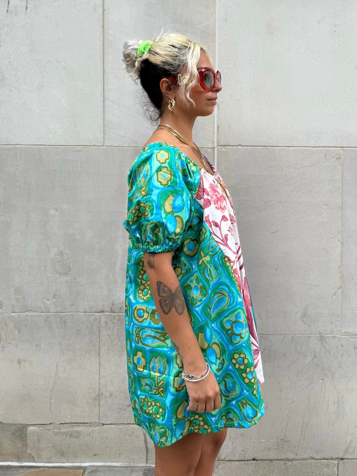 The Babydoll Dress in Mixed Pink and Blue Florals