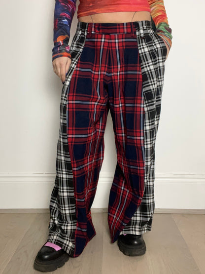 The Two-Tone Trousers in Red and Black Tartan