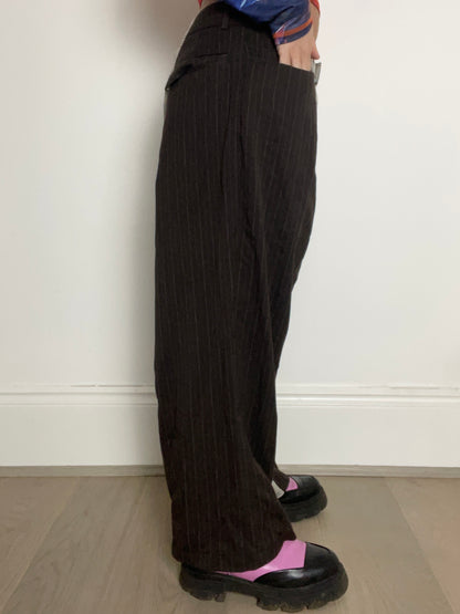 The Two-Tone Trousers in Beige and Brown Tartan