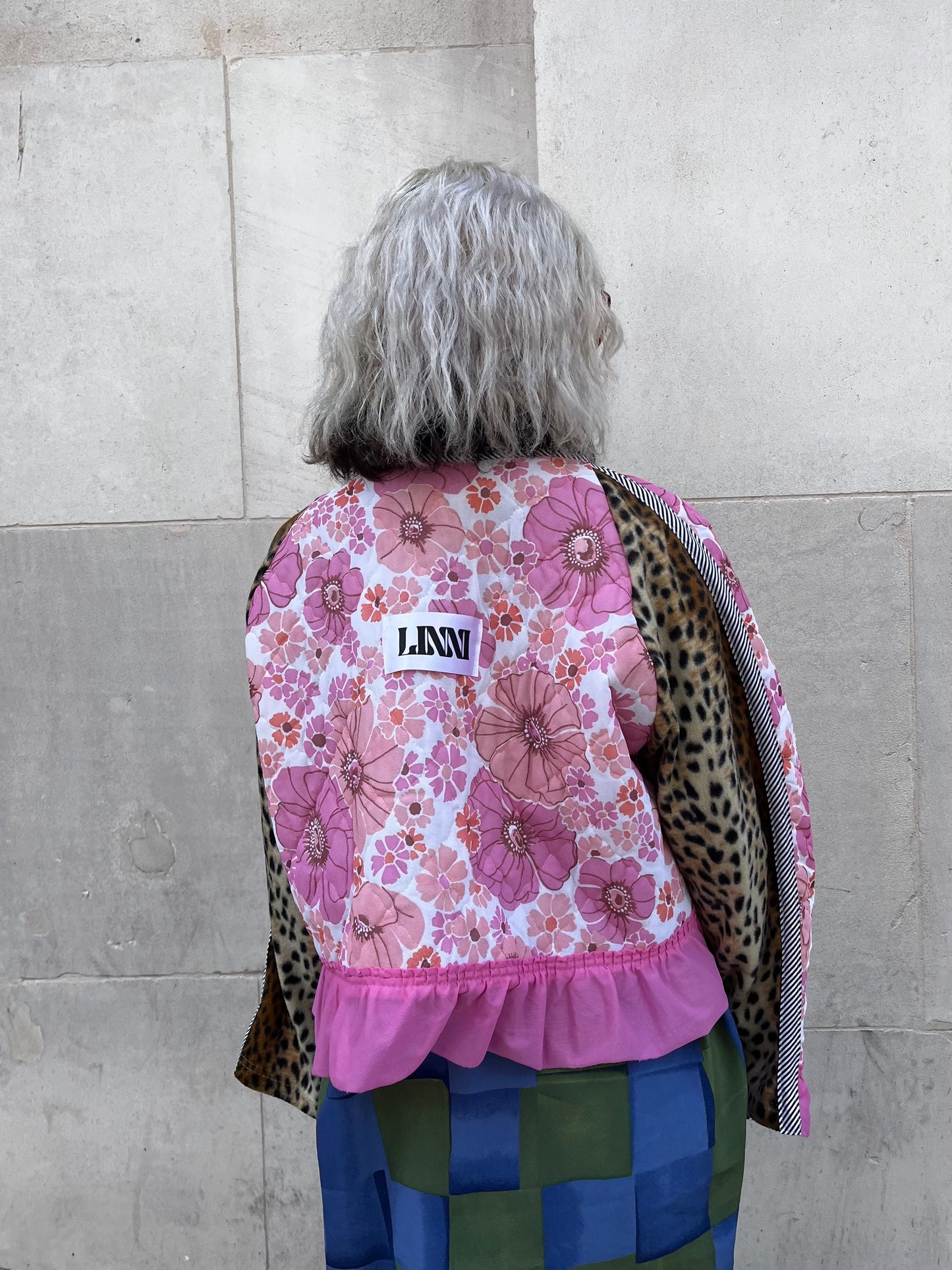 THE BOMBER CREAM AND PINK FLOWERS