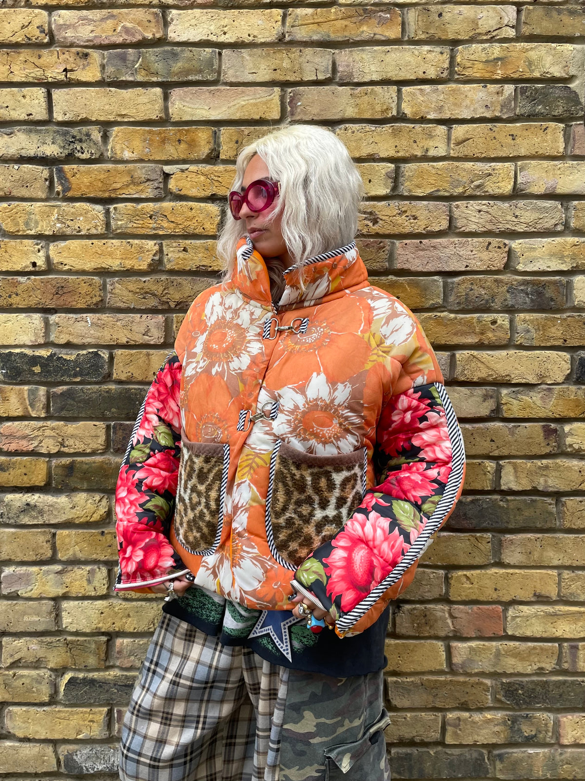The Puffer Jacket in Orange and Leopard