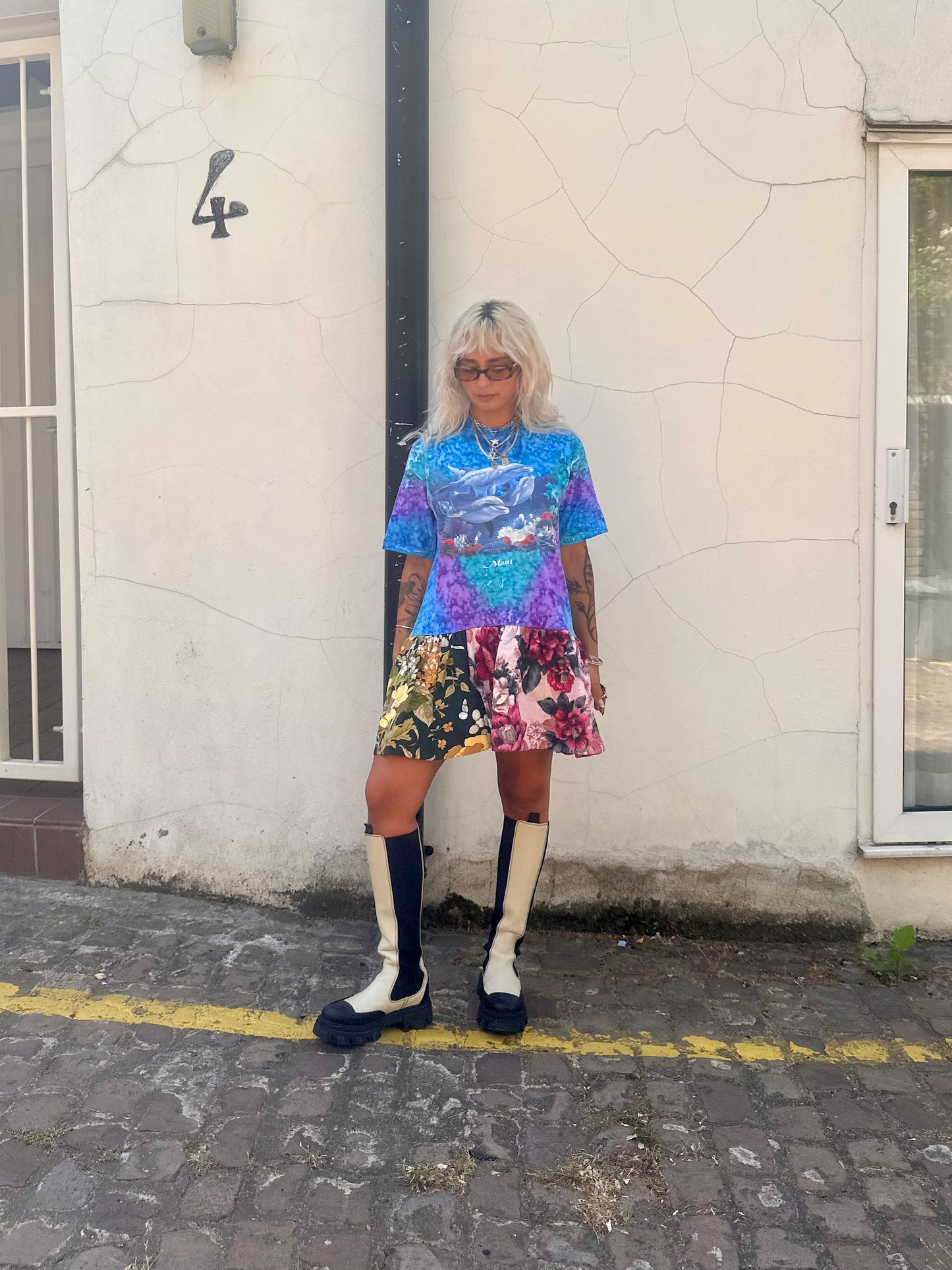 The Courtney Vintage Dolphin T-shirt Dress