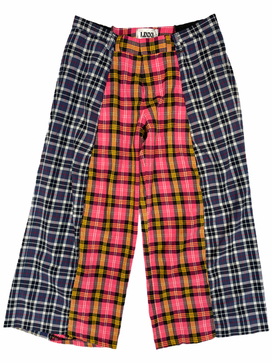 The Two-Tone Pink and Blue Tartan Trousers