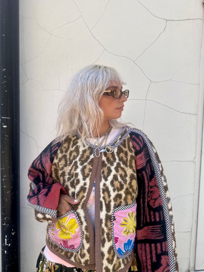 The Bomber Jacket in Leopard and Pink Florals