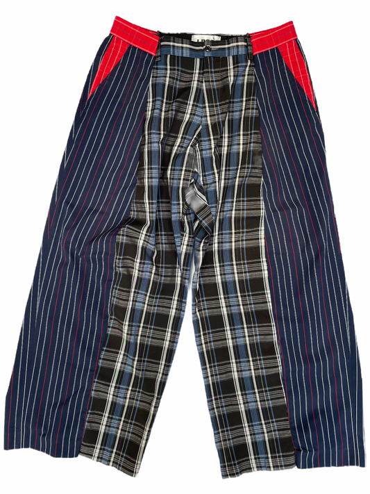 The Two-Tone Blue and Red Tartan Trousers