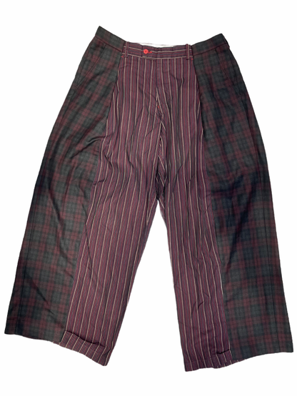 The Two-Tone Burgundy and Purple Tartan Trousers
