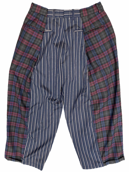 The Two-Tone Blue and Burgundy Tartan Trousers