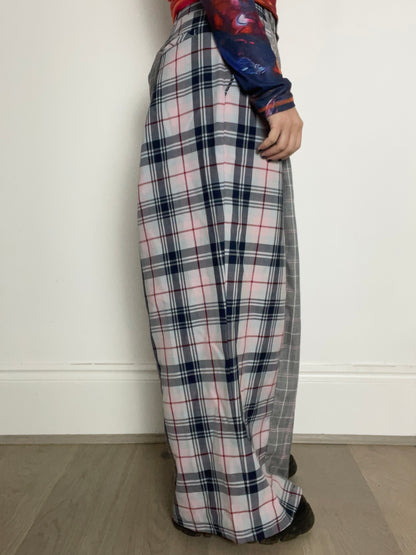 The Two-Tone Trousers in Grey and Pink Tartan