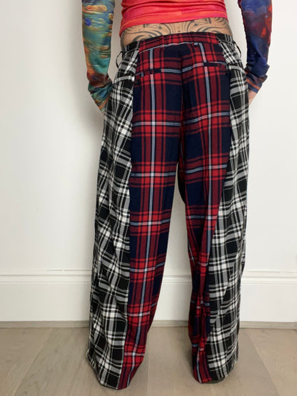 The Two-Tone Trousers in Red and Black Tartan