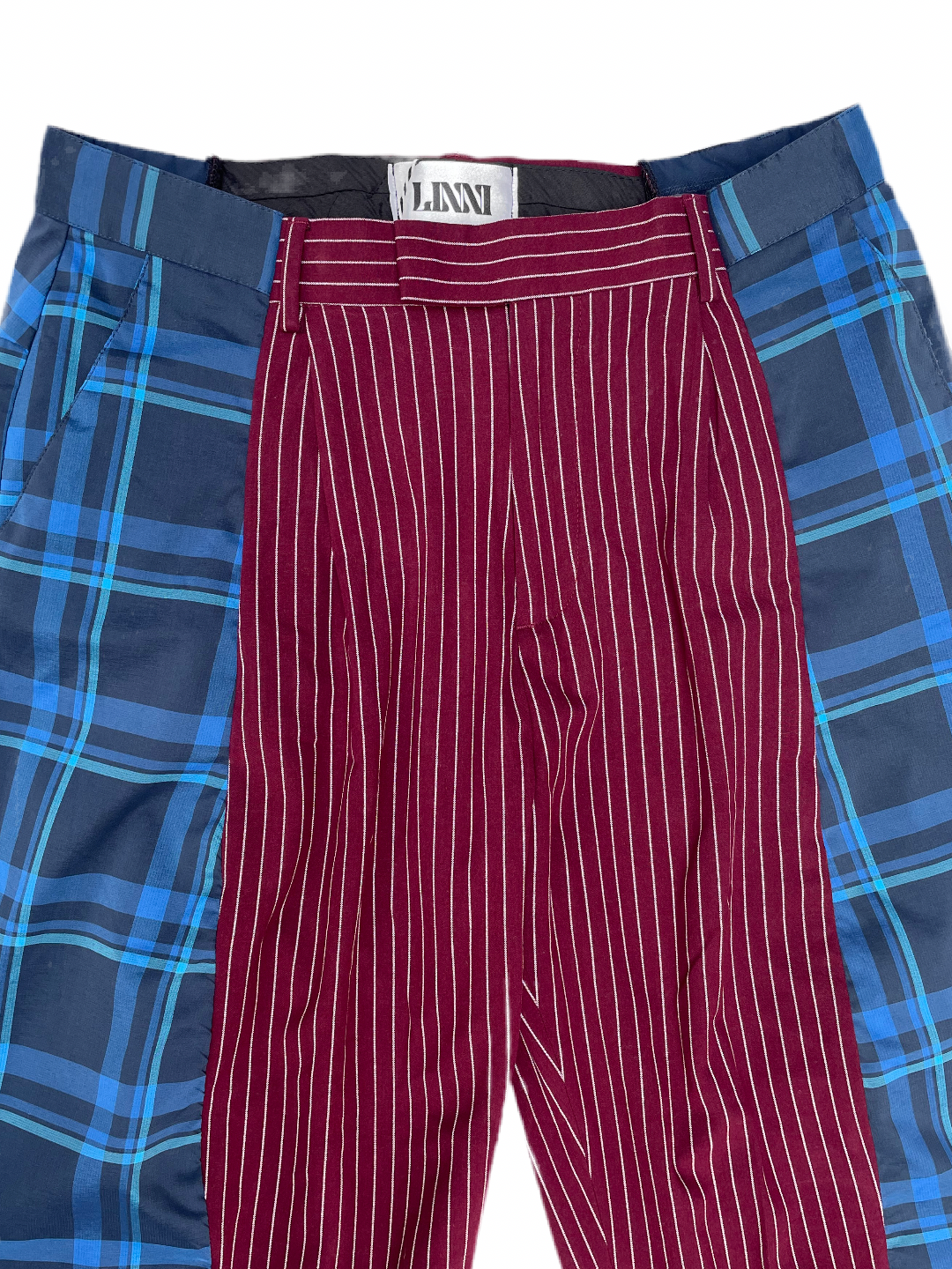 The Two-Tone Burgundy and Blue Tartan Trousers