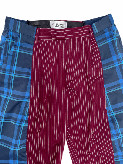 The Two-Tone Burgundy and Blue Tartan Trousers