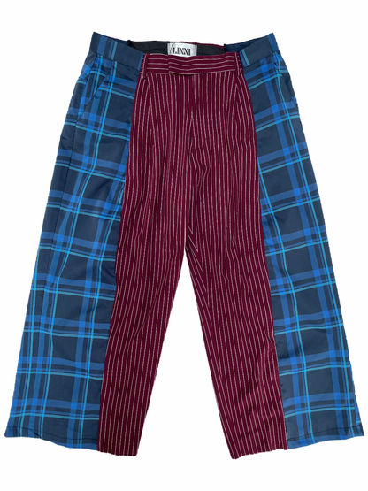 The Two-Tone Burgundy and Blue Tartan Trousers