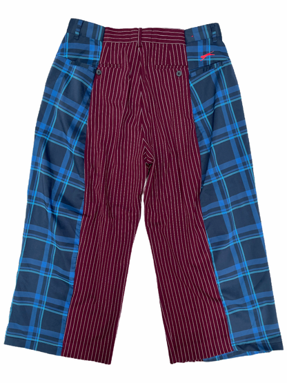 The Two-Tone Burgundy and Blue Tartan Trousers