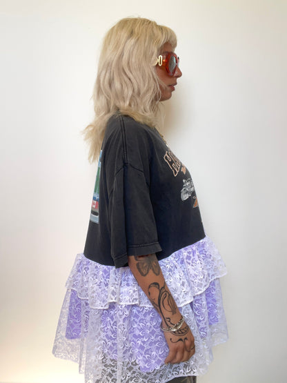 The Courtney Harley Davidson T-shirt with Lace Ruffles