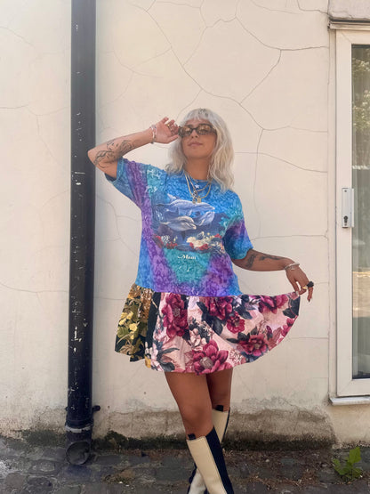 The Courtney Vintage Dolphin T-shirt Dress
