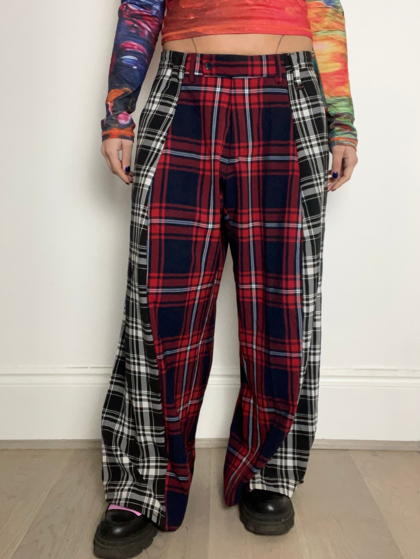 The Two-Tone Trousers in Red and Black Tartan