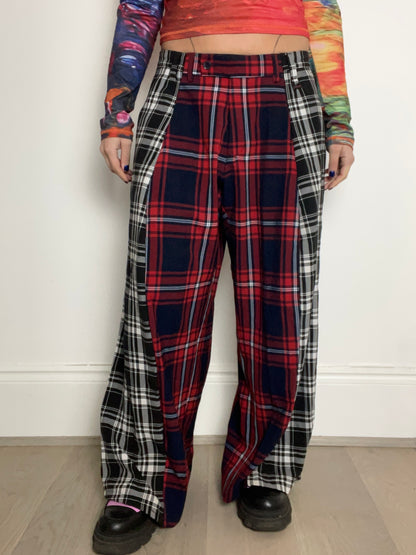 The Two-Tone Trousers in Red and Black Tartan