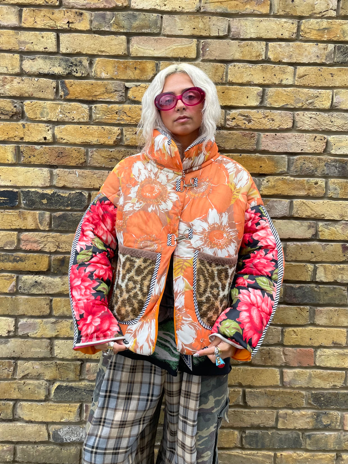 The Puffer Jacket in Orange and Leopard