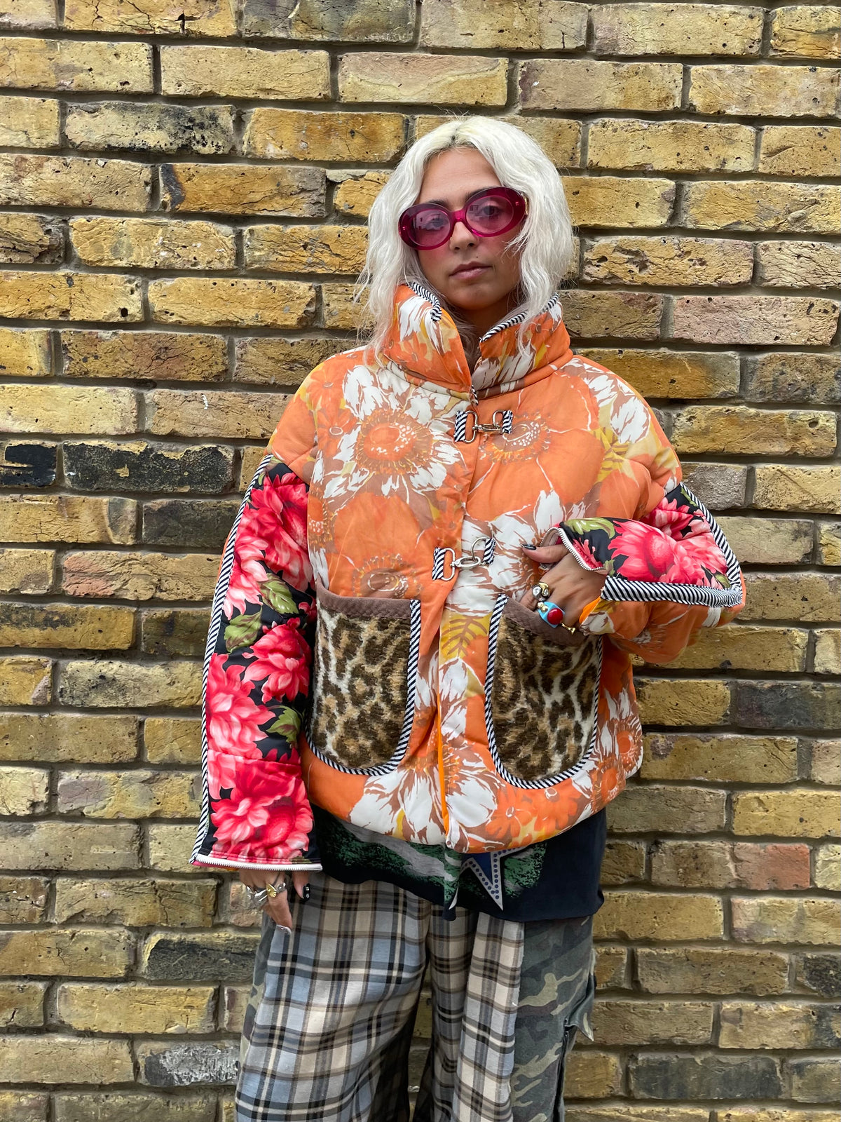 The Puffer Jacket in Orange and Leopard