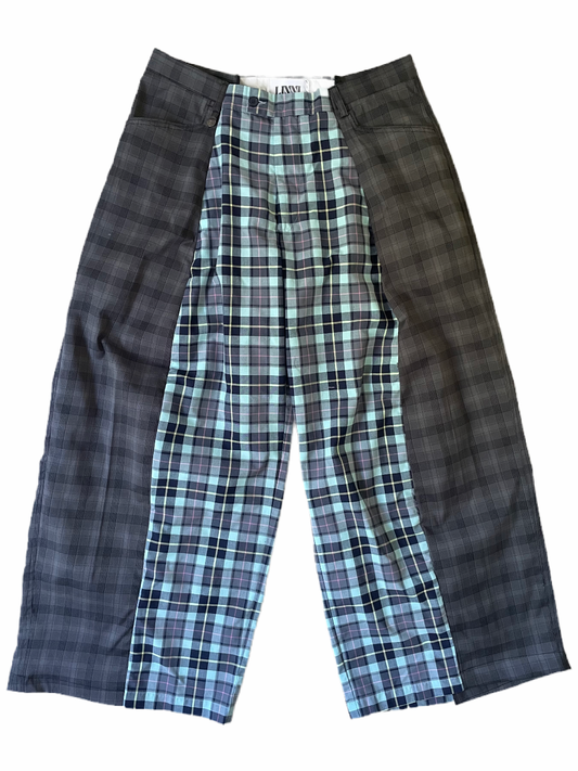The Two-Tone Blue and Grey Tartan Trousers