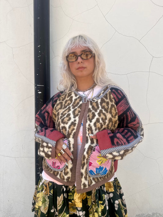 The Bomber Jacket in Leopard and Pink Florals