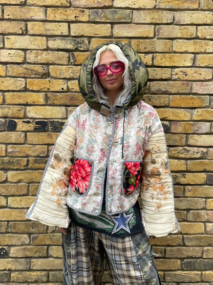 The Puffer Jacket in Cream and Camo