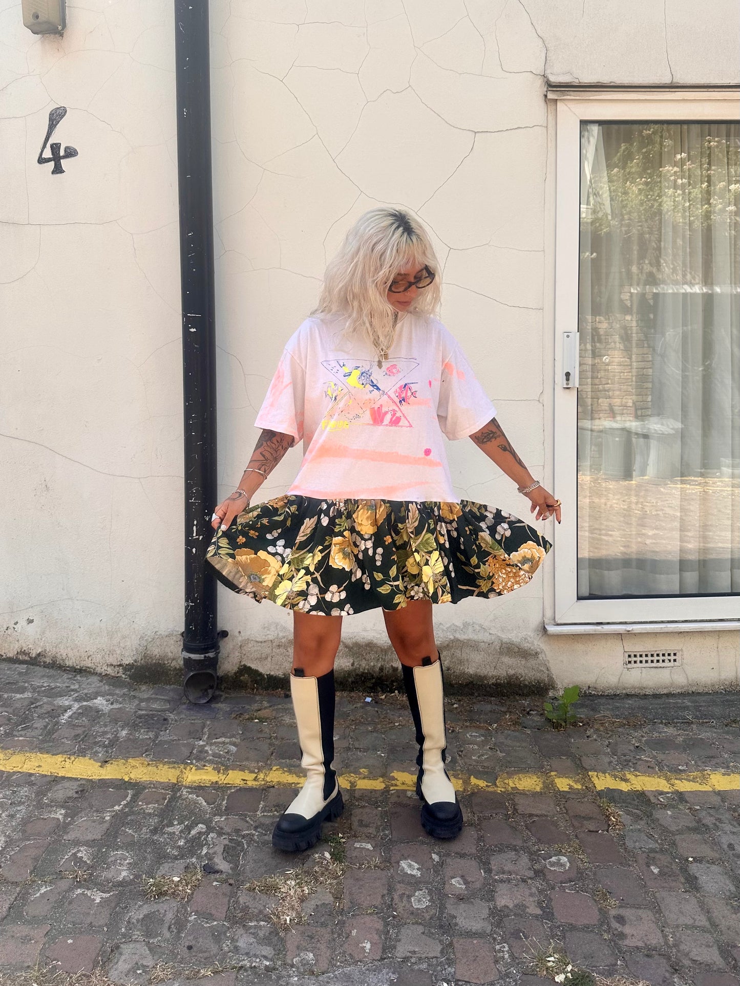 The Courtney Vintage Fishes T-shirt Dress