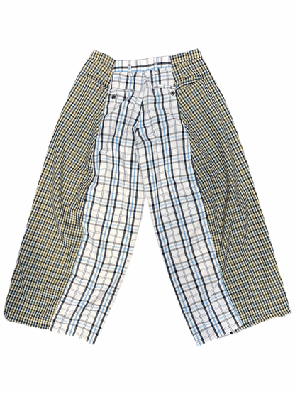 The Two-Tone White and Blue Tartan Trousers