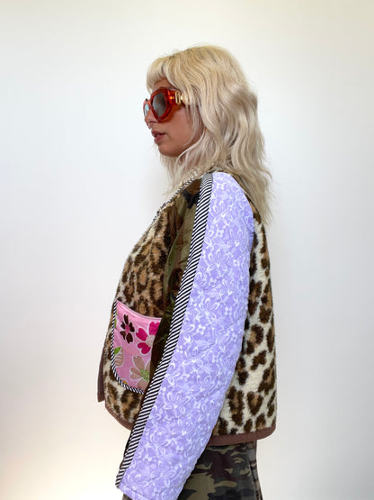 The Bomber Jacket in Leopard and Pink Florals