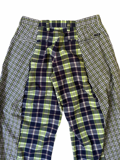 The Two-Tone Green and Blue Tartan Trousers