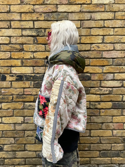 The Puffer Jacket in Cream and Camo