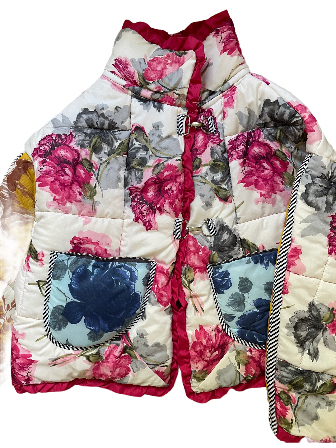 The Puffer Jacket in Pink and Yellow Florals