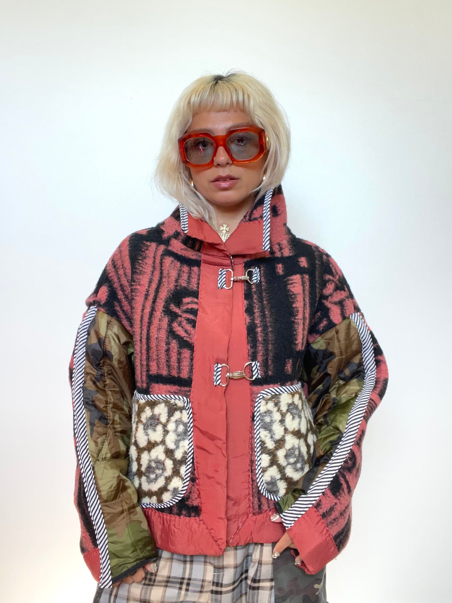 The Boxy Jacket in Red and Green Camo