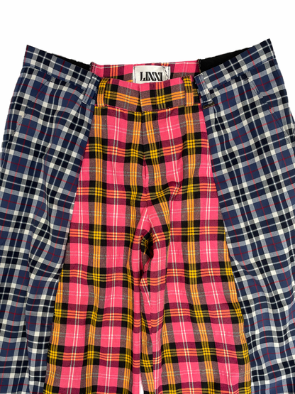 The Two-Tone Pink and Blue Tartan Trousers