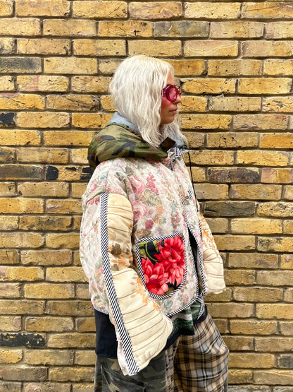 The Puffer Jacket in Cream and Camo