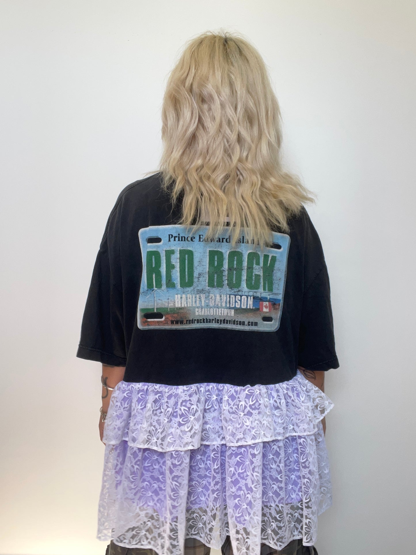 The Courtney Harley Davidson T-shirt with Lace Ruffles