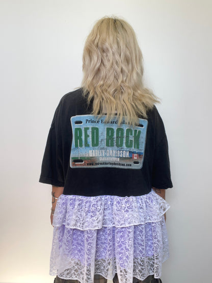 The Courtney Harley Davidson T-shirt with Lace Ruffles