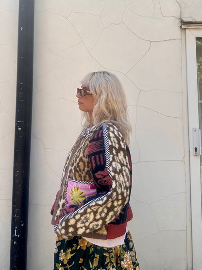 The Bomber Jacket in Leopard and Pink Florals
