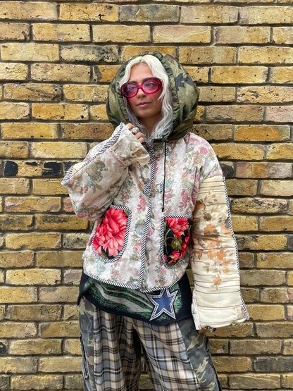The Puffer Jacket in Cream and Camo