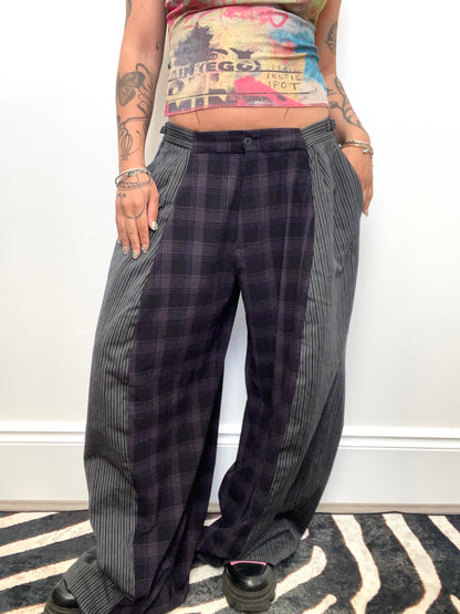 The Two-Tone Trousers in Purple and Grey Tartan