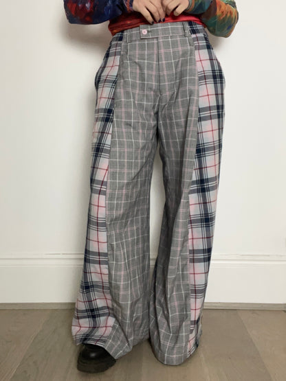 The Two-Tone Trousers in Grey and Pink Tartan