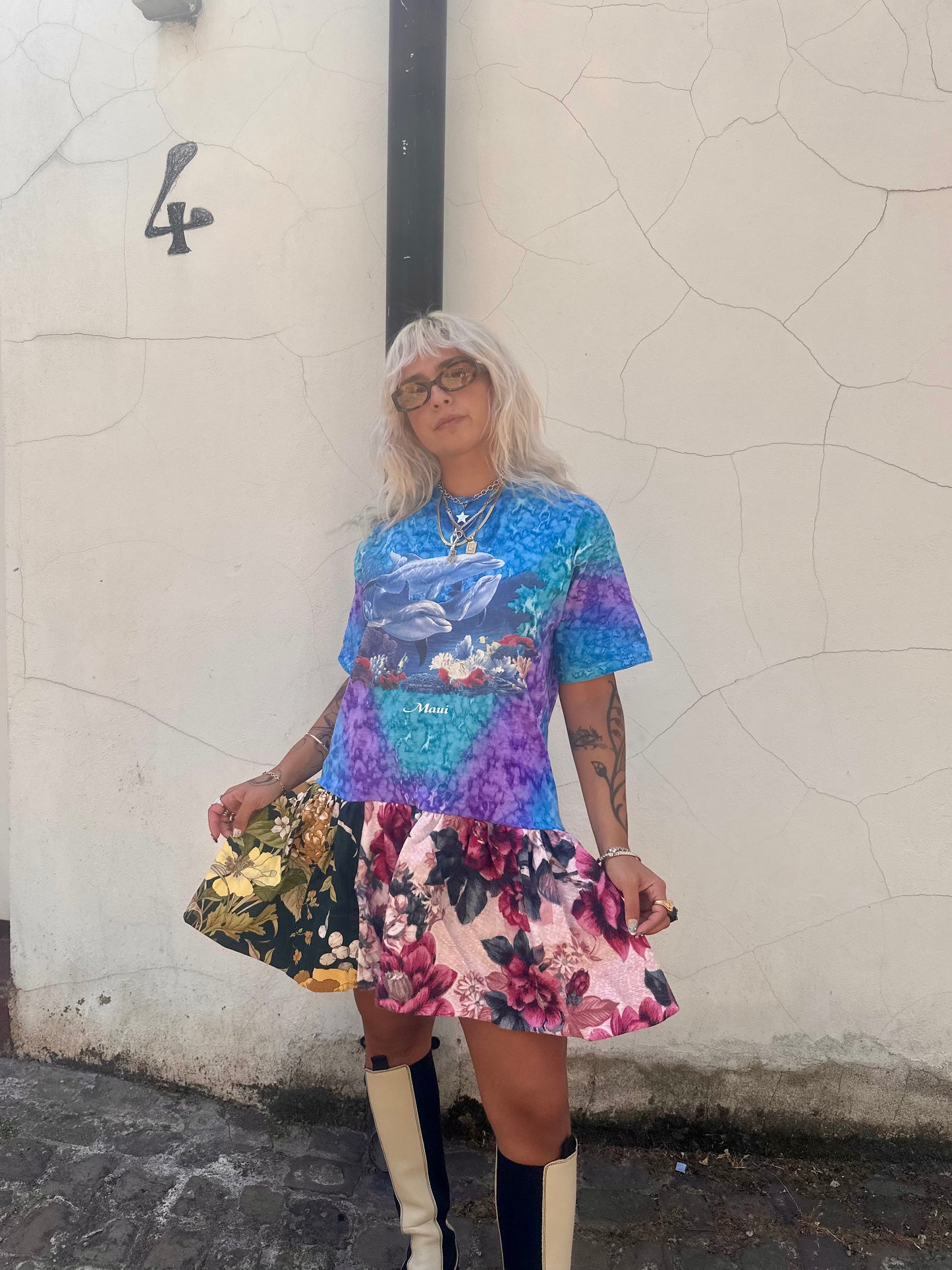 The Courtney Vintage Dolphin T-shirt Dress