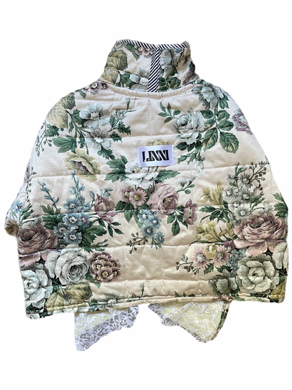 The Puffer Jacket in Green and Pink Florals