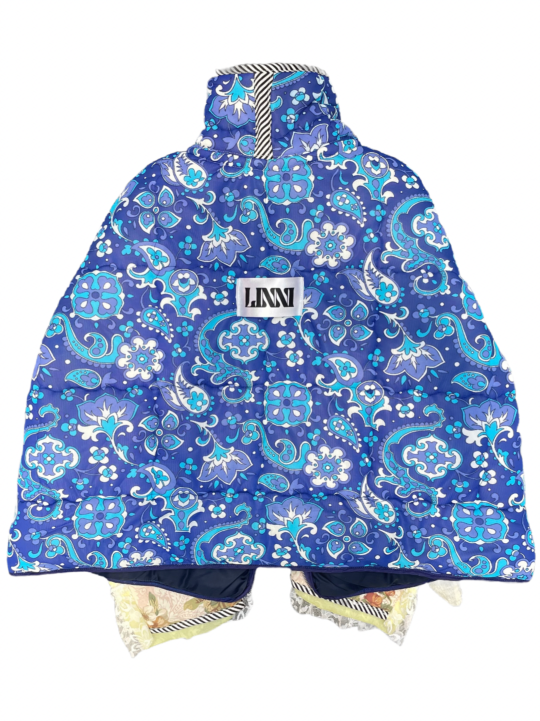 The Puffer Jacket in Paisley and Mixed Blue Florals