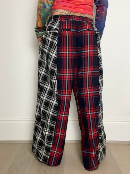 The Two-Tone Trousers in Red and Black Tartan